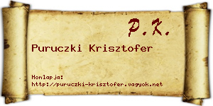 Puruczki Krisztofer névjegykártya